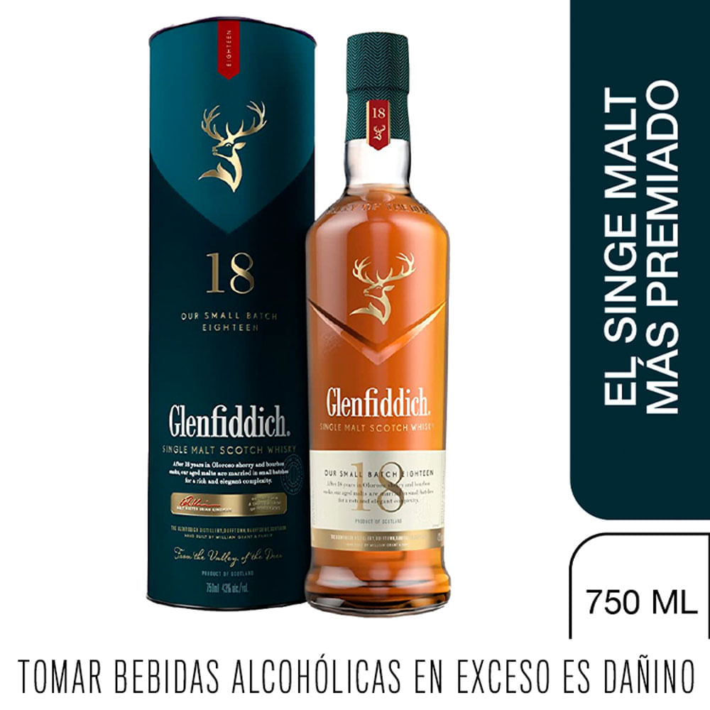 Whisky GLENFIDDICH 18 Años Botella 750ml