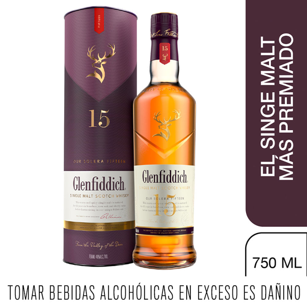Whisky GLENFIDDICH 15 Años Botella 750ml