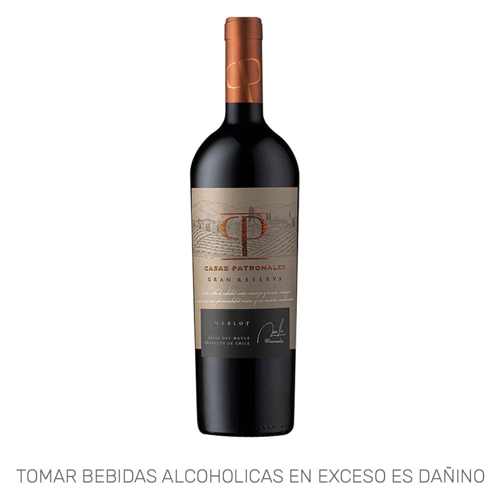 Vino Tinto CASAS PATRONALES Gran Reserva Merlot Sauvignon Botella 750ml