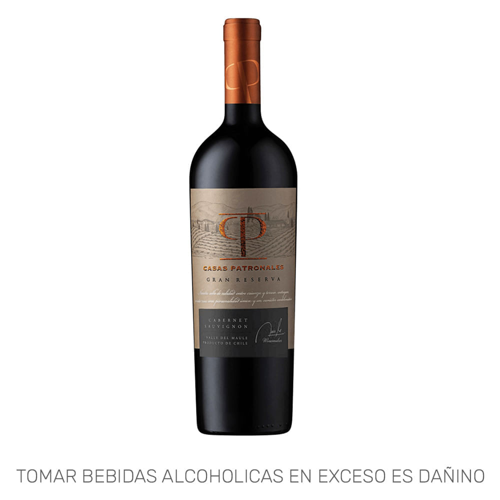 Vino Tinto CASAS PATRONALES Gran Reserva Cabernet Sauvignon Botella 750ml Vino Tinto CASAS PATRONALES Gran Reserva Cabernet Sauvignon Botella 750ml