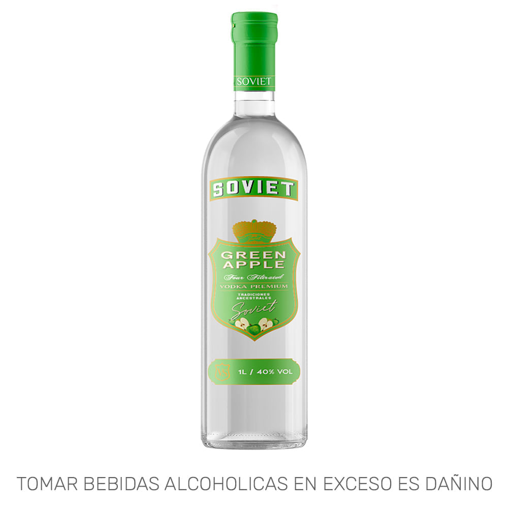 Vodka SOVIET Green Apple Botella 1L