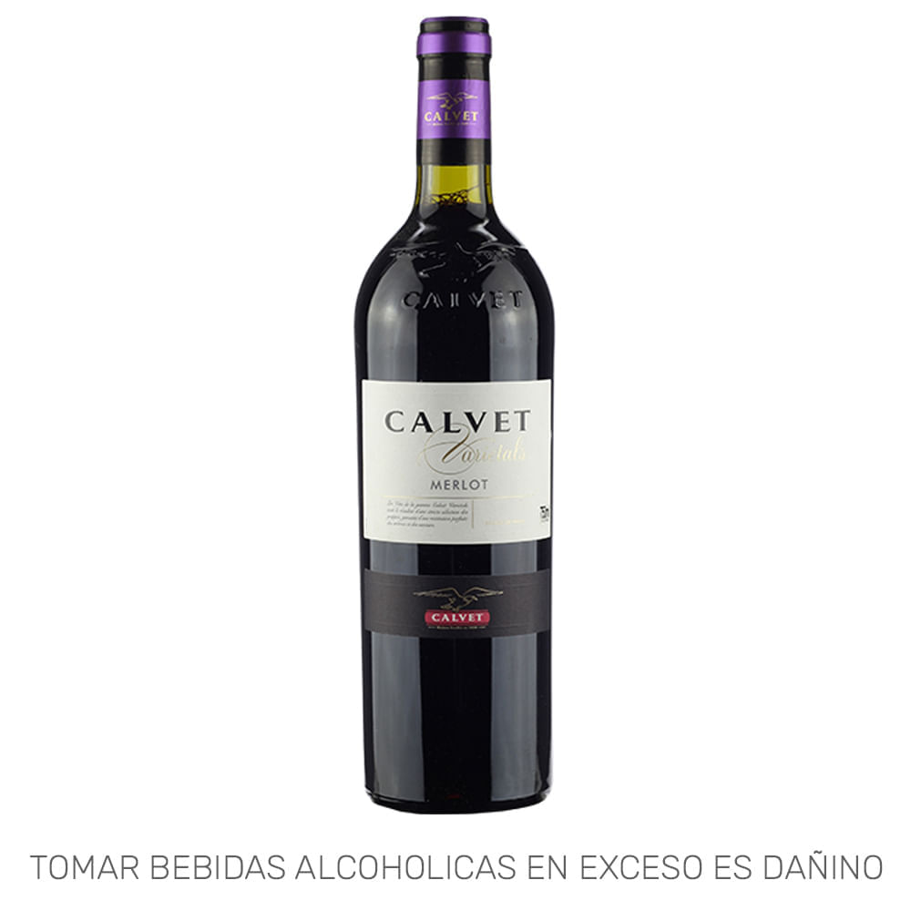 Vino Tinto CALVET Varietals Merlot Botella 750ml