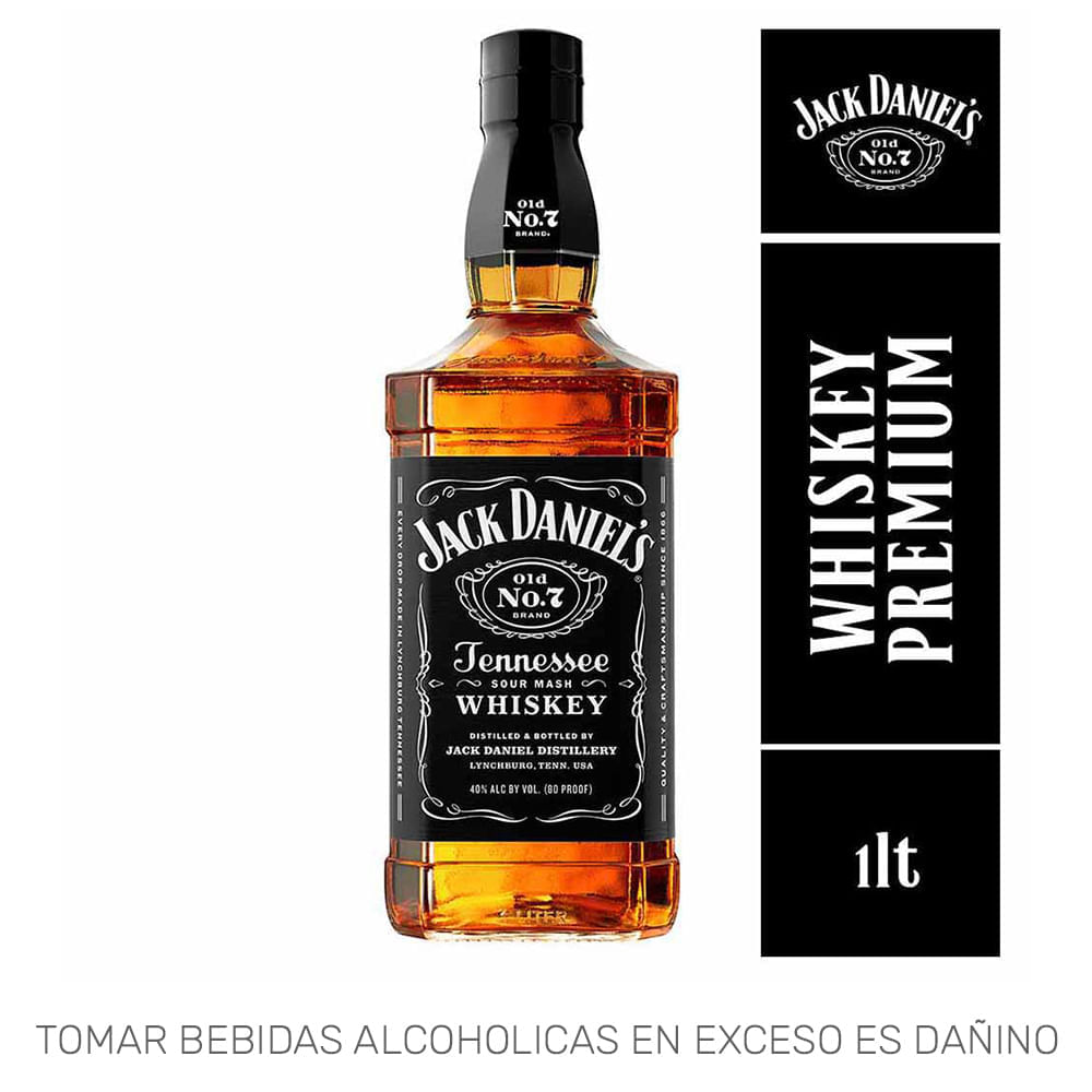 Whisky JACK DANIEL'S Old N'7 Botella 1L