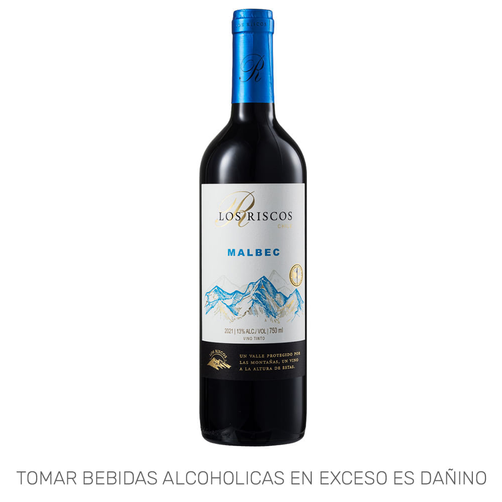 Vino Tinto LOS RISCOS Malbec Botella 750ml