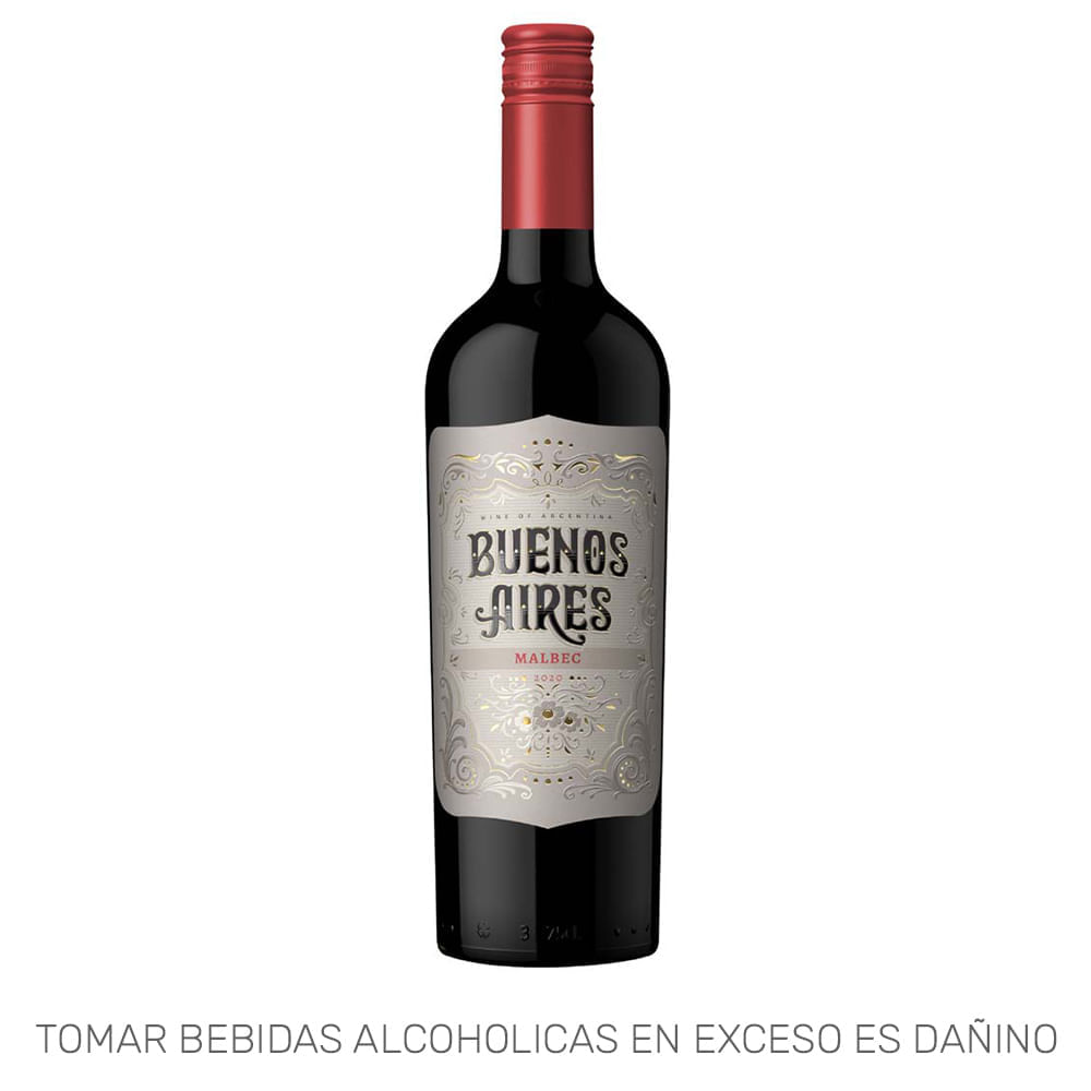 Vino Tinto BUENOS AIRES Clásico Malber Botella 750ml Vino Tinto BUENOS AIRES Clásico Malber Botella 750ml