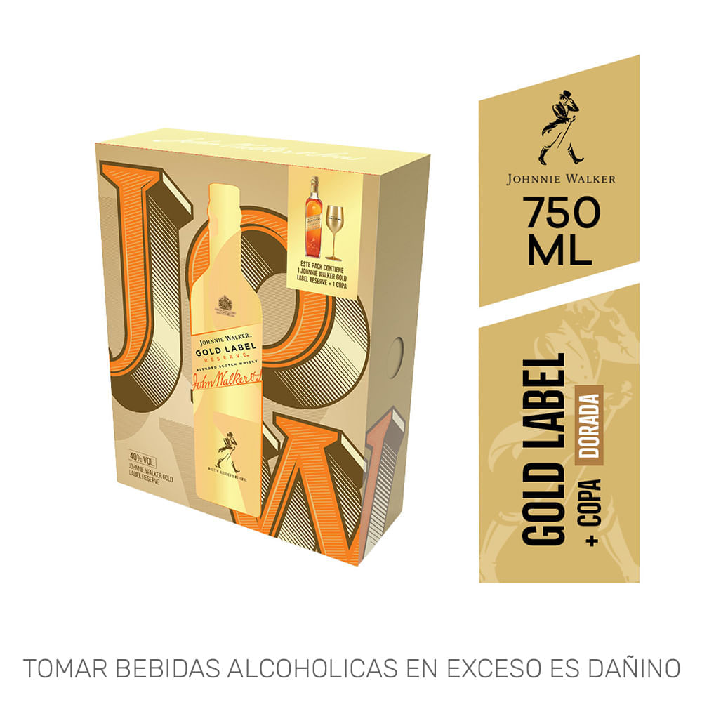 Whisky JOHNNIE WALKER Gold Botella 750ml + Copa