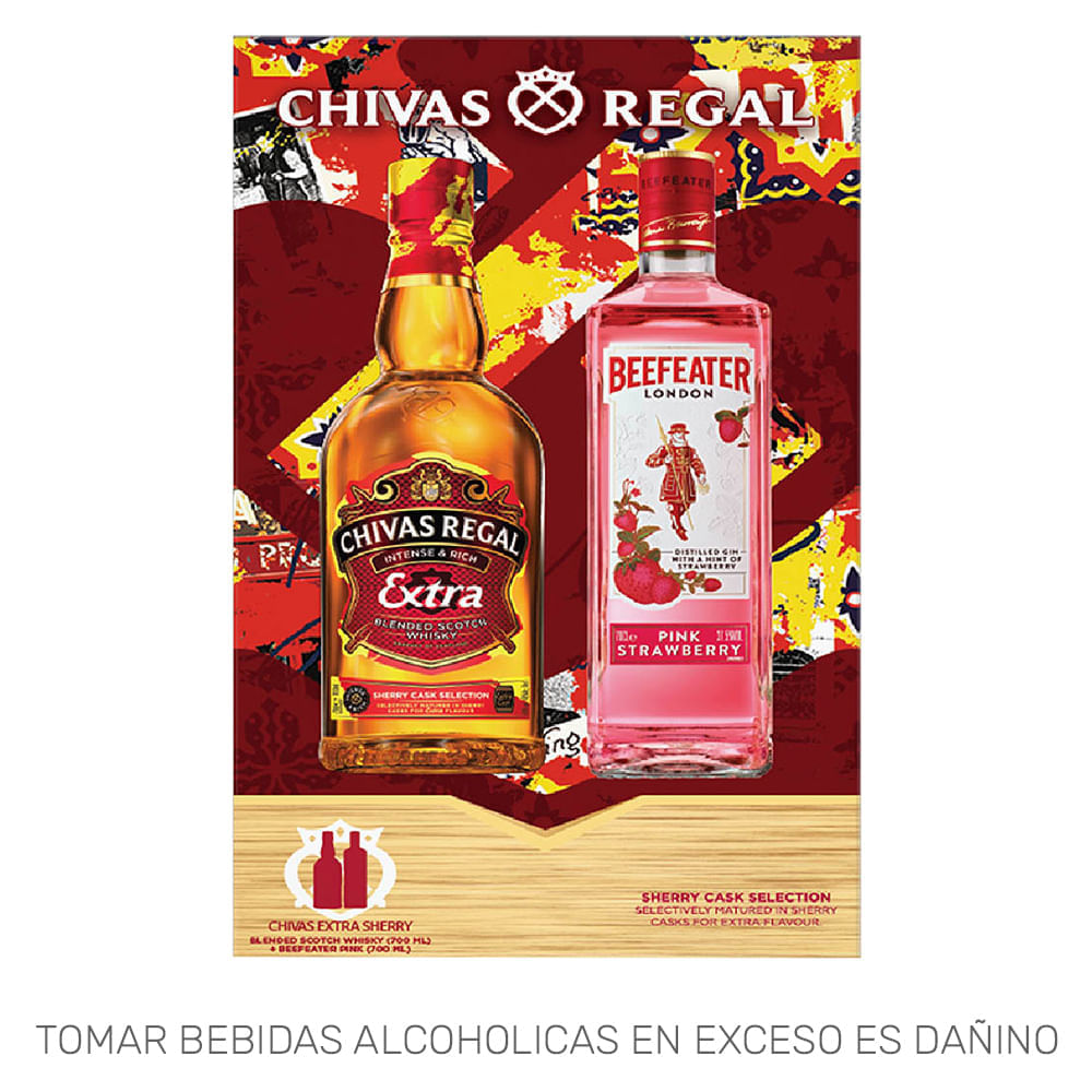 Whisky CHIVAS REGAL Extra 13 Años Botella 700ml + Gin Pink BEEFEATER Botella 700ml Whisky CHIVAS REGAL Extra 13 Años Botella 700ml + Gin Pink BEEFEATER Botella 700ml