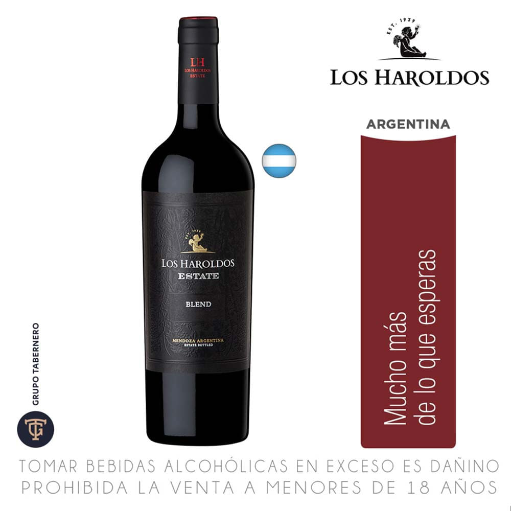 Vino Tinto LOS HAROLDOS Estate Blend Botella 750ml