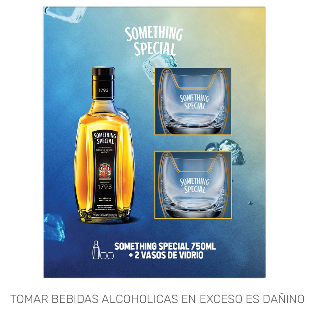 Whisky SOMETHING SPECIAL Botella 750ml + 2 Vasos