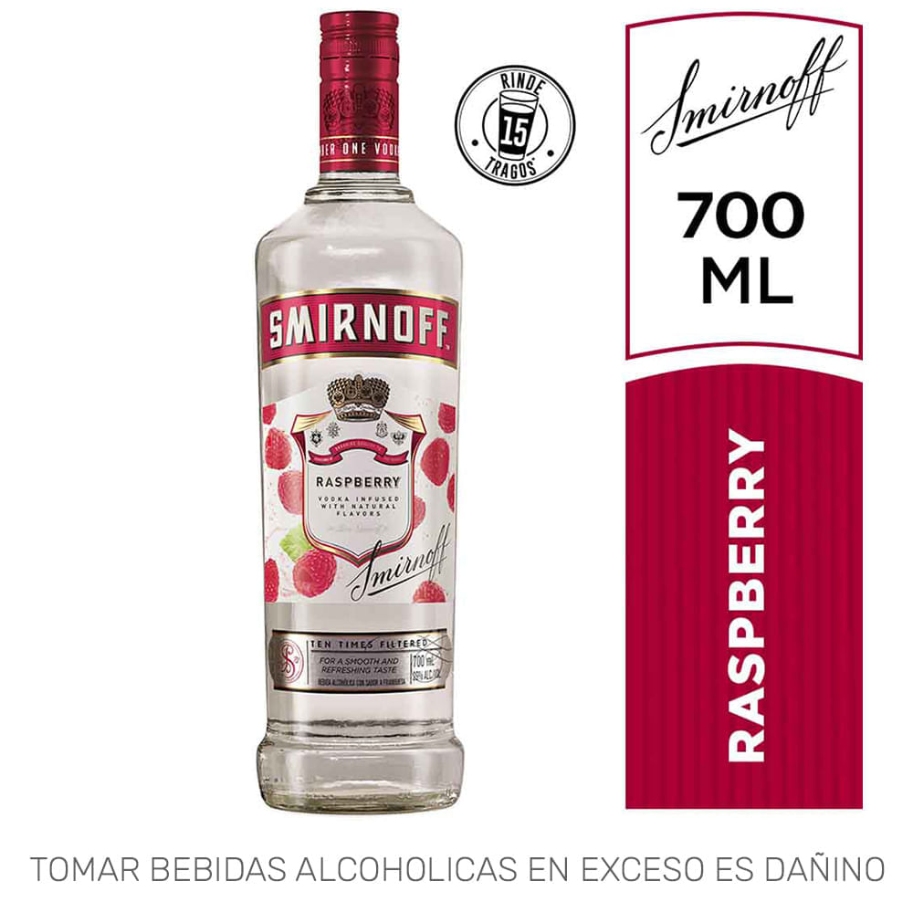 Vodka SMIRNOFF Raspberry Botella 700ml