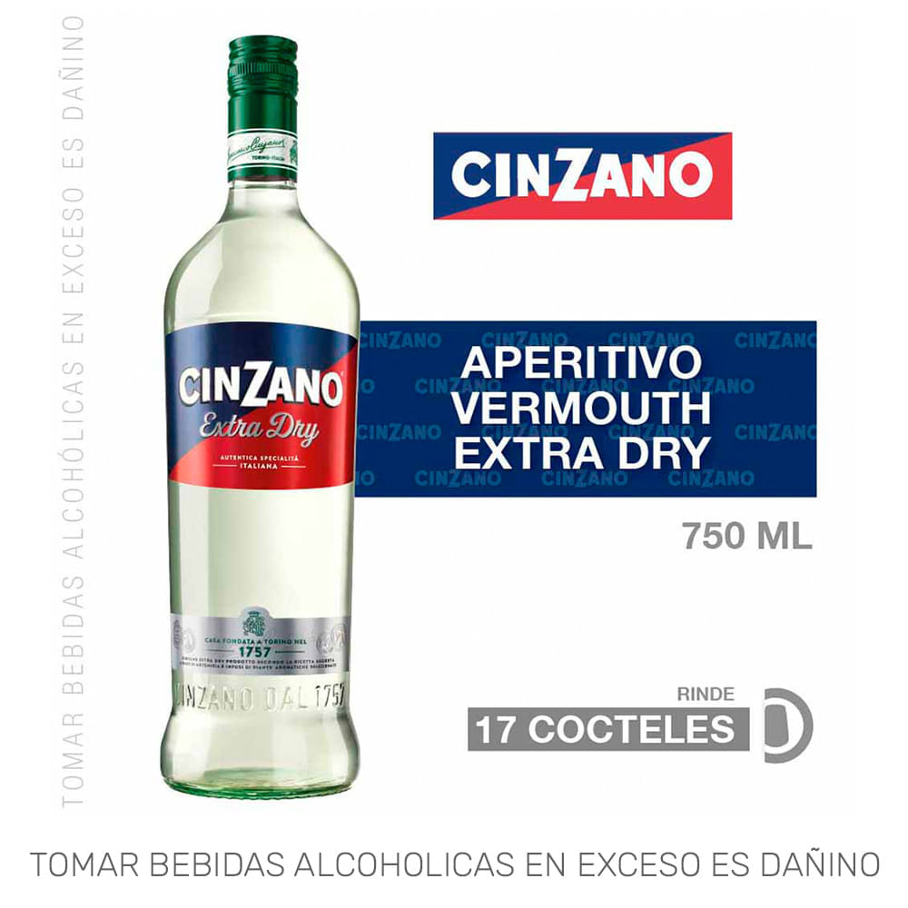Vermouth CINZANO Dry Botella 750ml Vermouth CINZANO Dry Botella 750ml