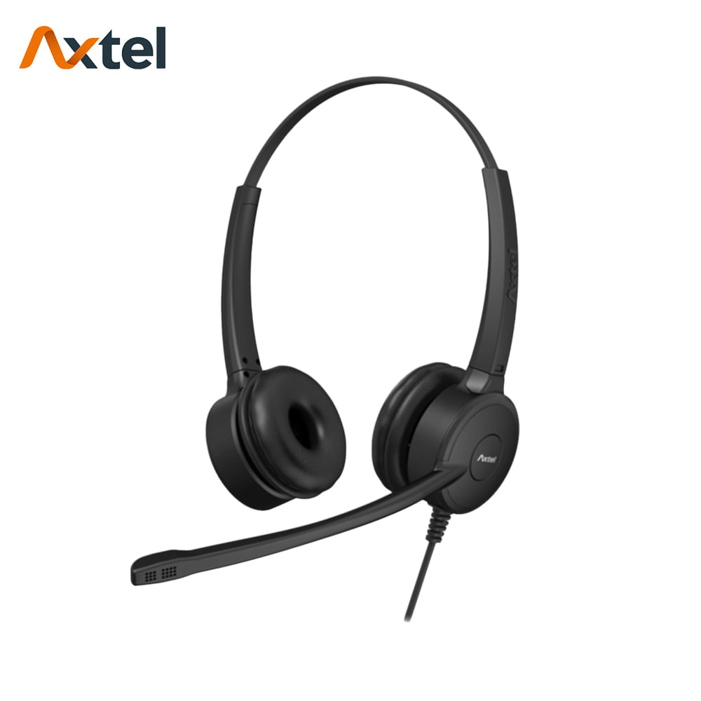 Auriculares Axtel PRIME HD Duo NC con Micrófono Cancelación de Ruido Conector QD Negro - AXH-PRID