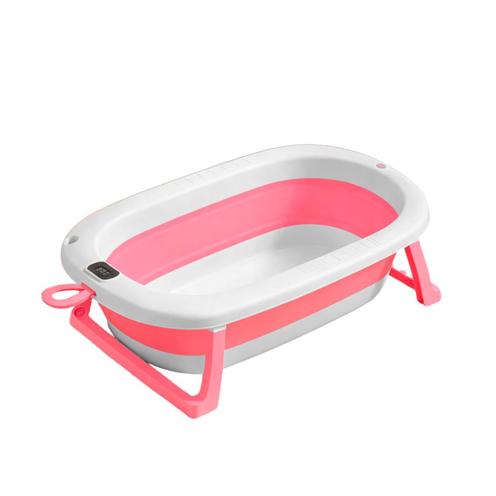 Tina Infantil Plegable con Termometro Color Rosado
