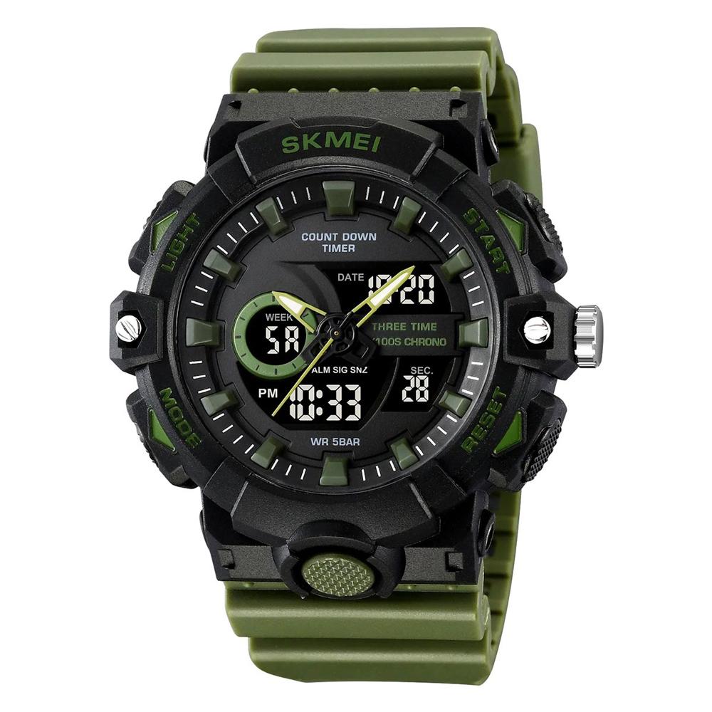Reloj Skmei Shadow Hombre Analógico Digital Deportivo Verde 2225