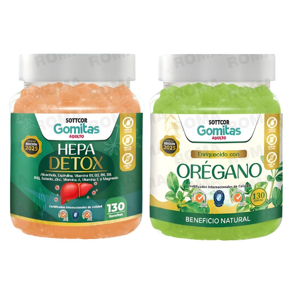 PACK 2 GOMITAS ORÉGANO Y HEPA DETOX SOTTCOR
