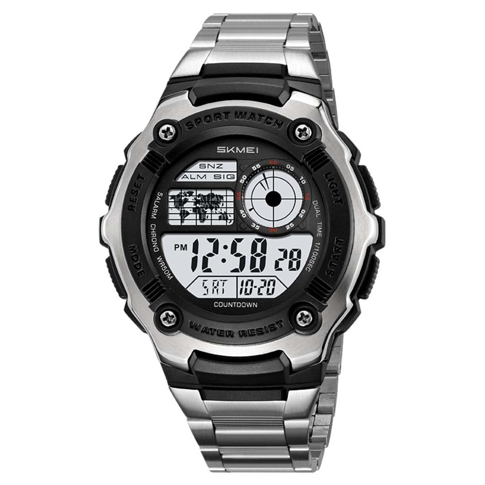 Reloj Skmei Terra Hombre Digital Deportivo Dual Luz LED Acero 2473