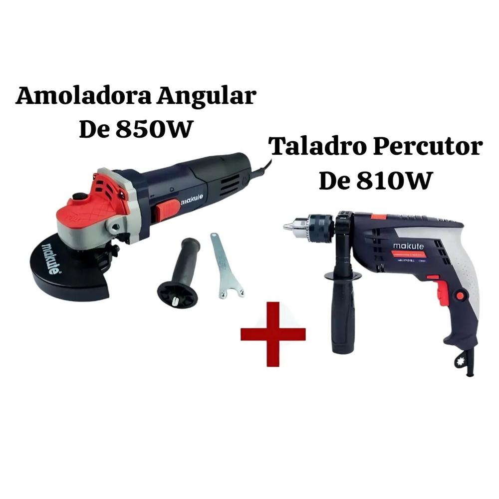 AMOLADORA ANGULAR DE 850W Y TALADRO PERCUTOR DE 81