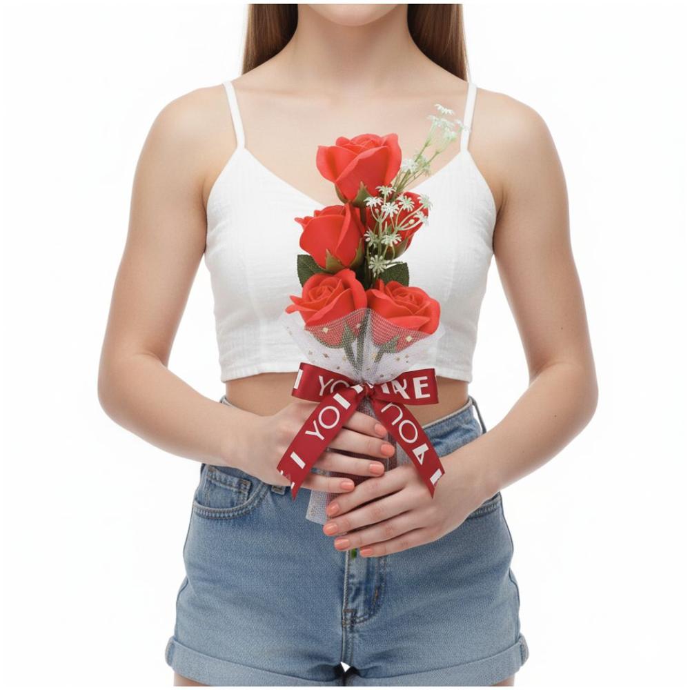 Ramo de Rosas Artificial Realista Para Ocasiones Especiales - Rojas