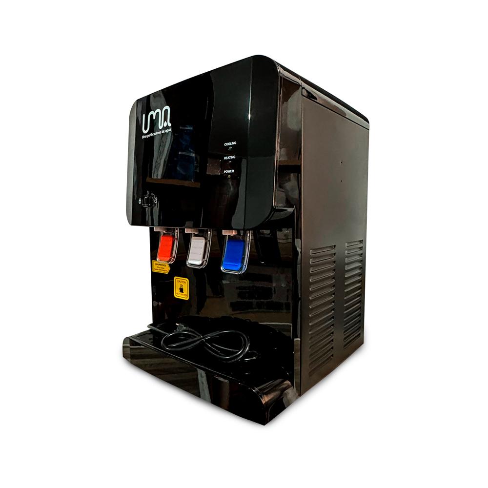 Mini dispensador de agua Ultra Black con doble filtro Uma
