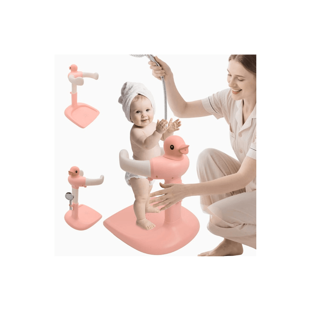 SOPORTE DE BAÑO DE PIES PARA BEBE ROSADO - PATITO