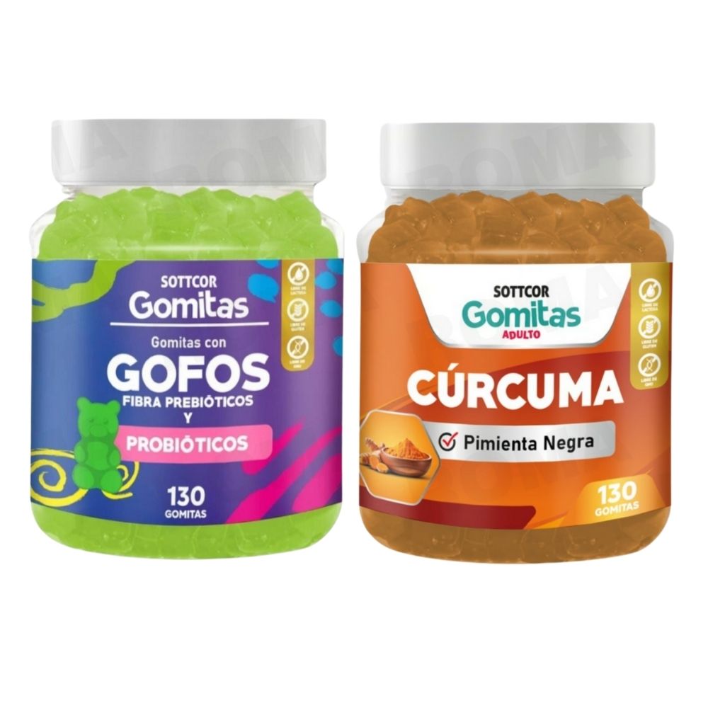 PACK 2 GOMITAS GOFOS PARA NIÑOS + GOMITAS CÚRCUMA 260 UND
