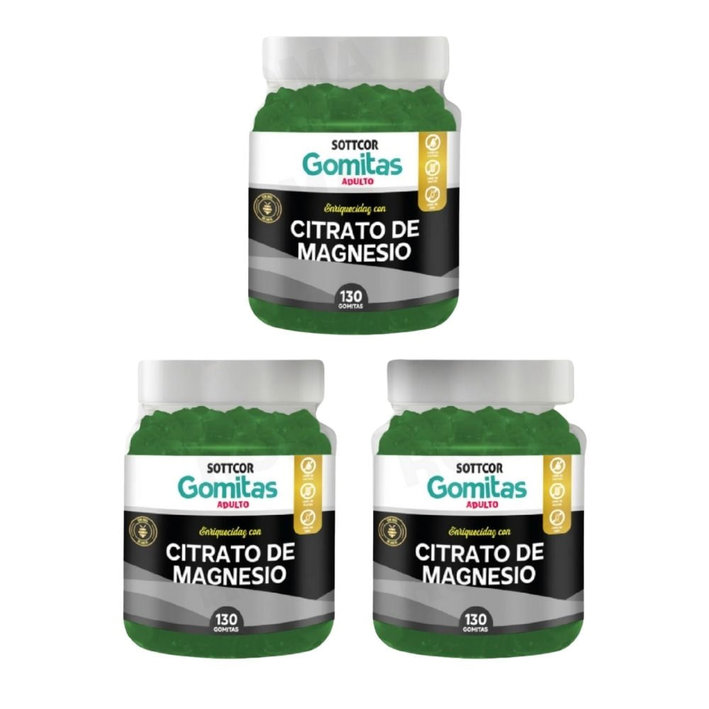 PACK 3 GOMITAS CITRATO DE MAGNESIO 390