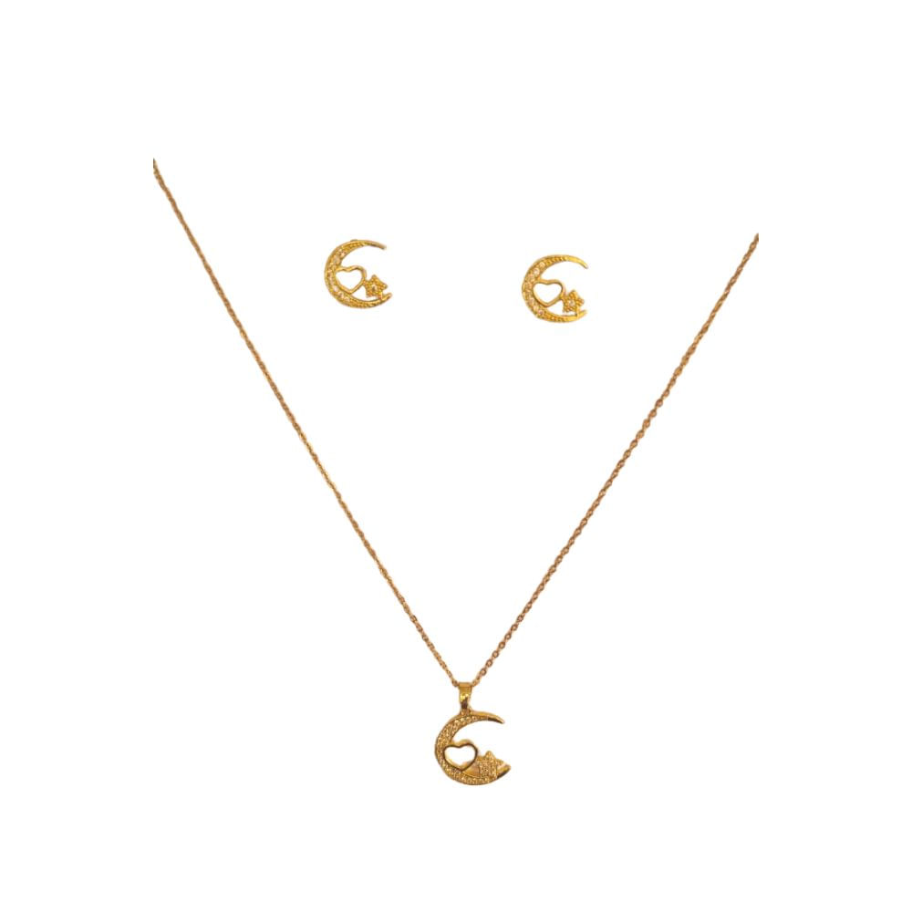 Set de Collar Aretes Estilo Media Luna