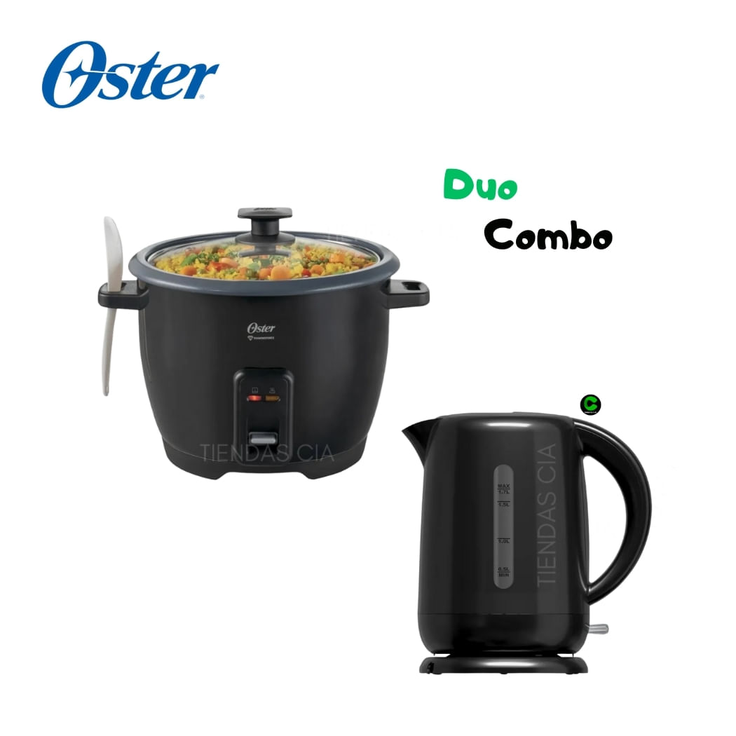 Combo OSTER Olla Multiusos  CKSTRCB10DFBLK Y Hervidor BVSTKT3101