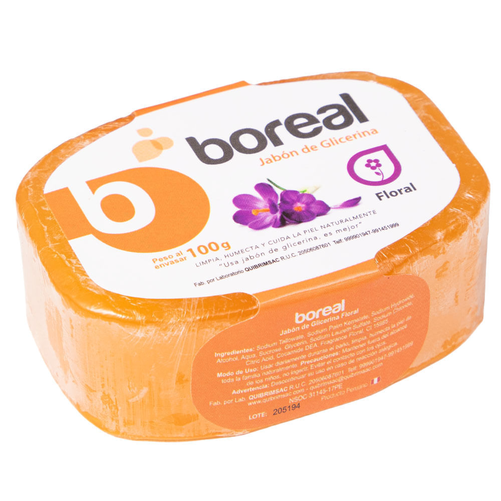 Jabón de Tocador BOREAL Glicerina Floral Bolsa 100g Jabón de Tocador BOREAL Glicerina Floral Bolsa 100g