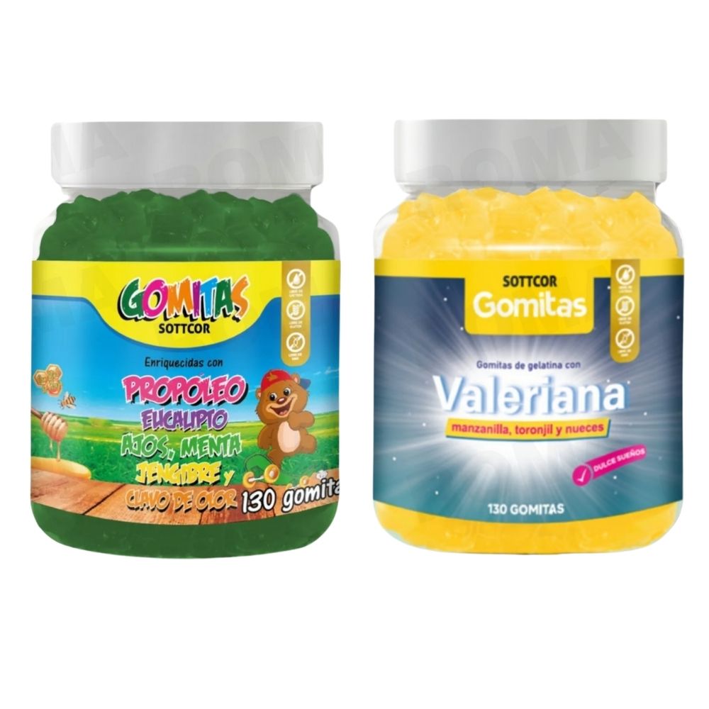 PACK 2 GOMITAS PROPÓLEO NIÑOS 130UND + GOMITAS VALERIANA 130UND