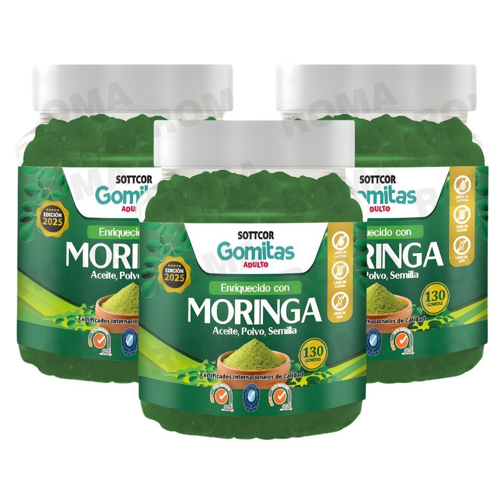 PACK 3 GOMITAS DE MORINGA 130UND SOTTCOR