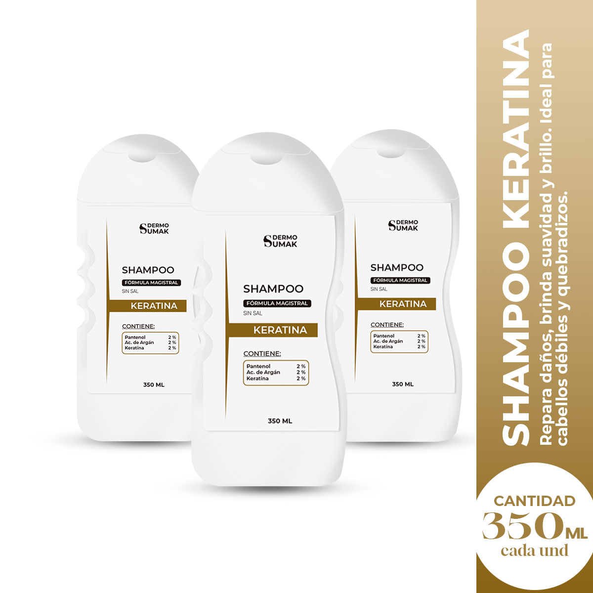 Shampoo Sin Sal Dermavital 350ml Dermo sumak 3 Und