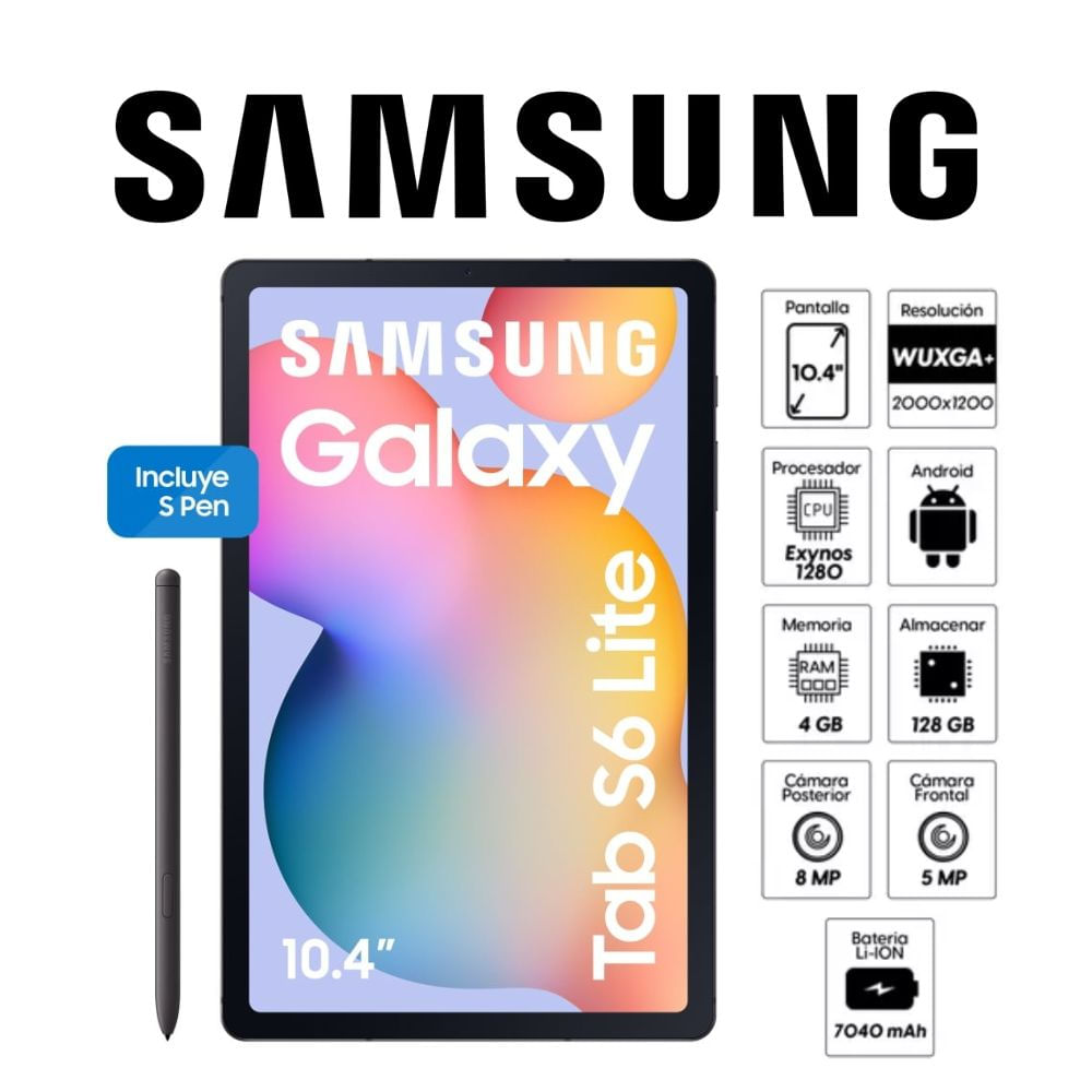 TABLET SAMSUNG 10 S6LITE RAM 4GB SSD 128GB y LAPIZ MOD SM-P620
