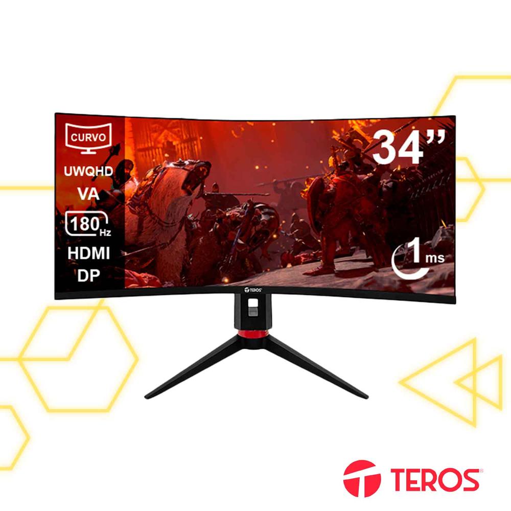 Monitor Curvo Gamer Teros TE-3412G 34” UWQHD 180Hz 1ms