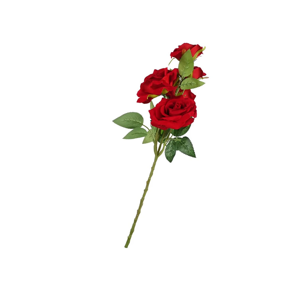 SAN VALENTIN - Rosa artificial de poliester rojo