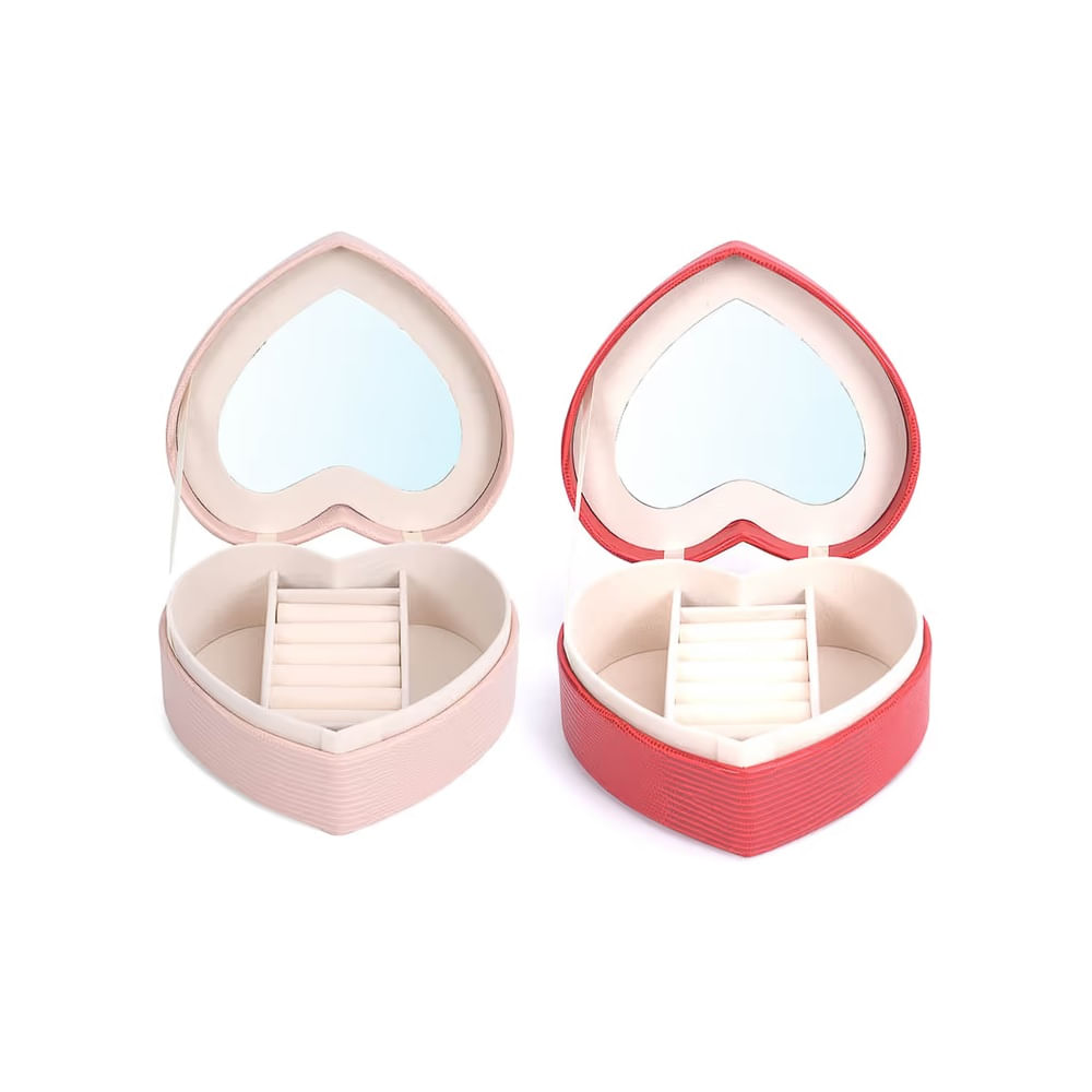 SAN VALENTIN - Joyero de cuero artificial corazon modelo N2