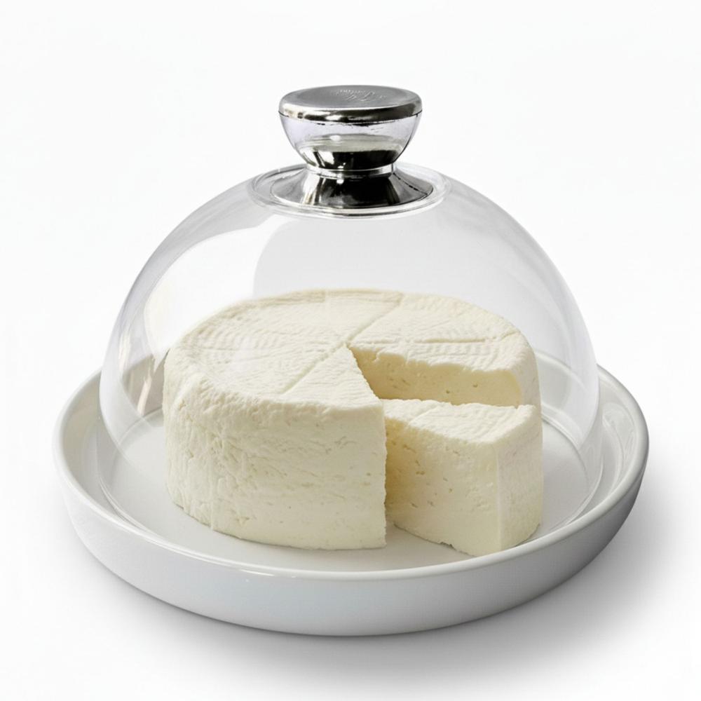 Quesera de Cerámica con Tapa Acrílica Transparente 18 cm Porta Queso