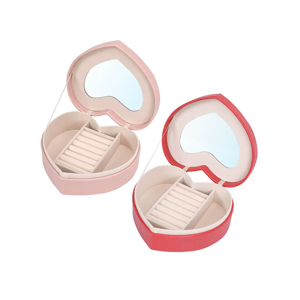 SAN VALENTIN - Joyero de cuero artificial corazon modelo N1