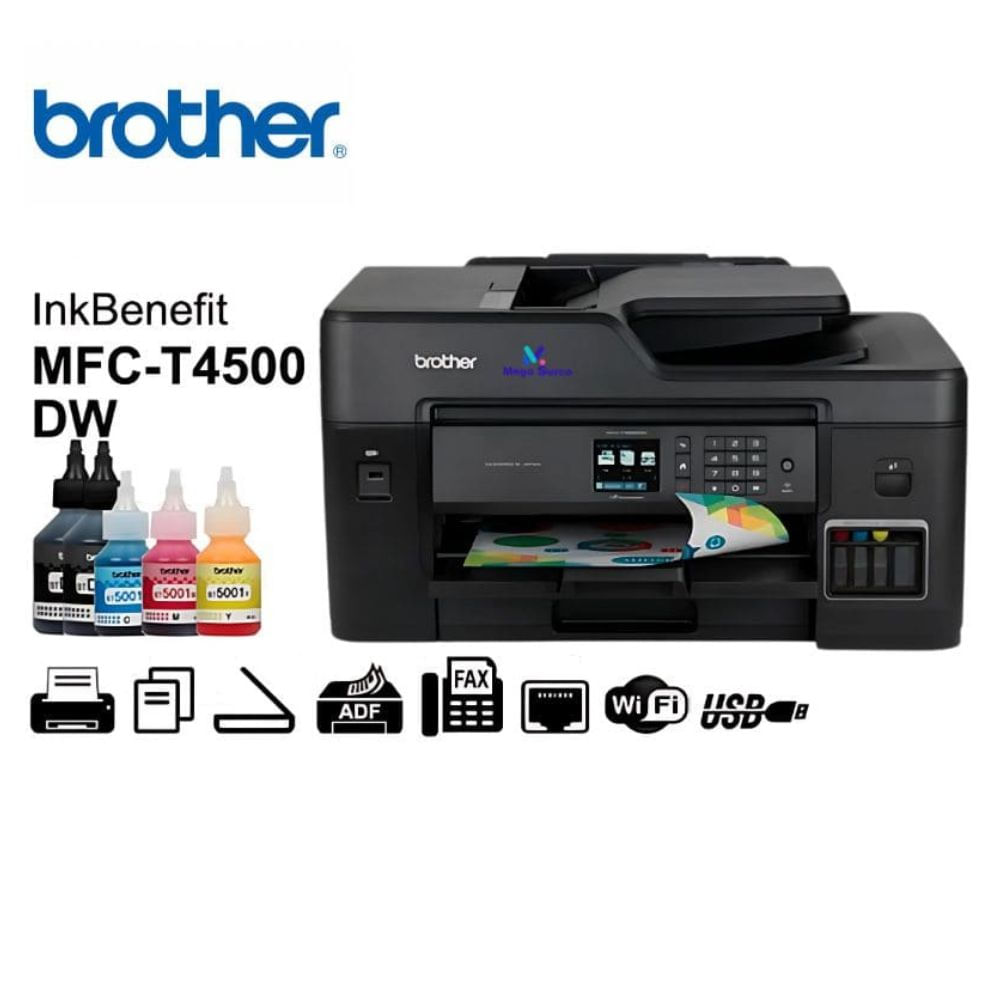 IMPRESORA MULTIFUNCIONAL BROTHER MFCT4500DW A3 WIFI DUPLEX ADF