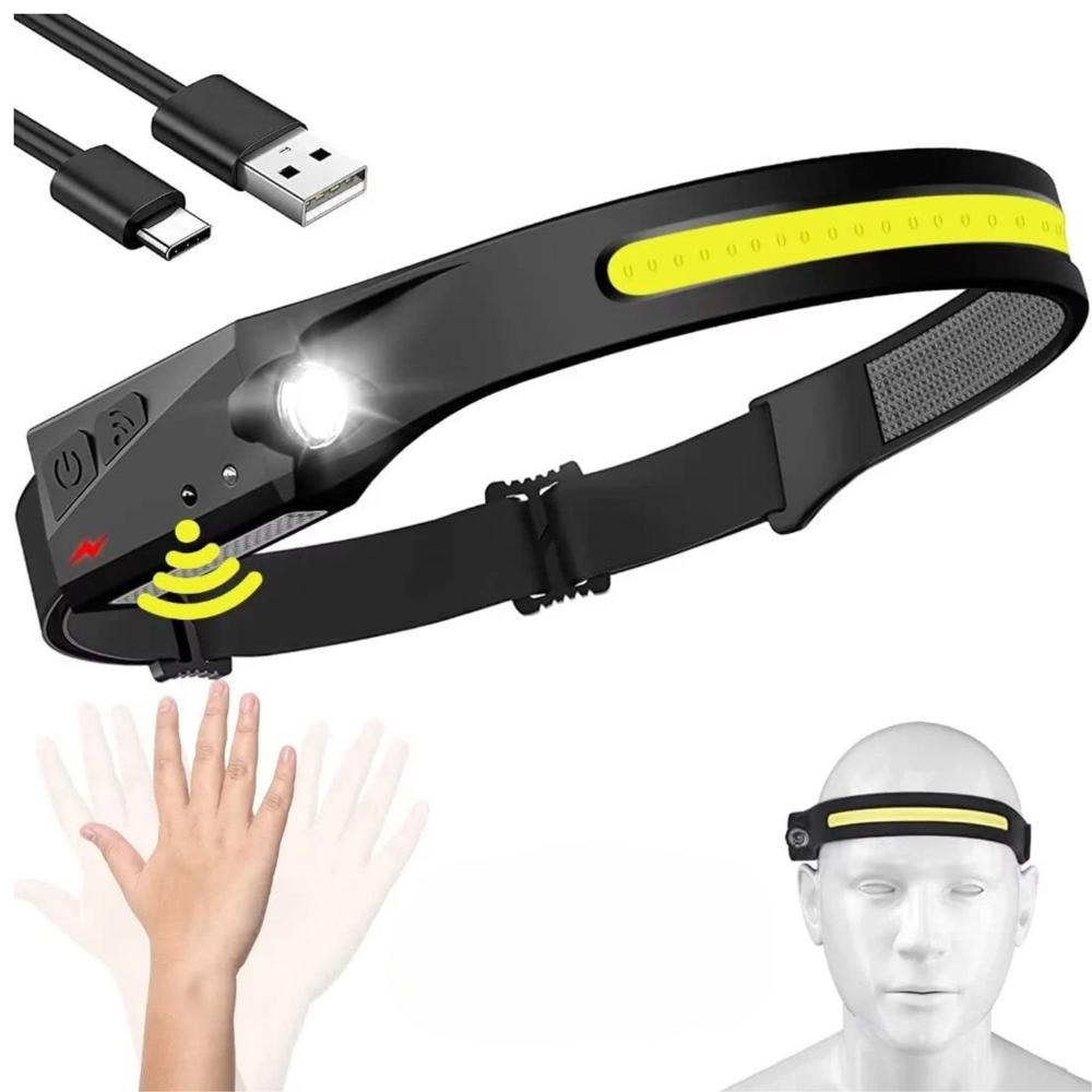 Lámpara de Cabeza LED Recargable con Sensor de Movimiento  Manos Libres