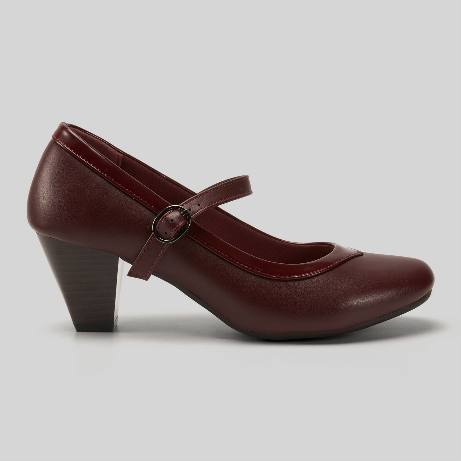 Zapatos De Vestir Mujer Madison Taco Guinda 40