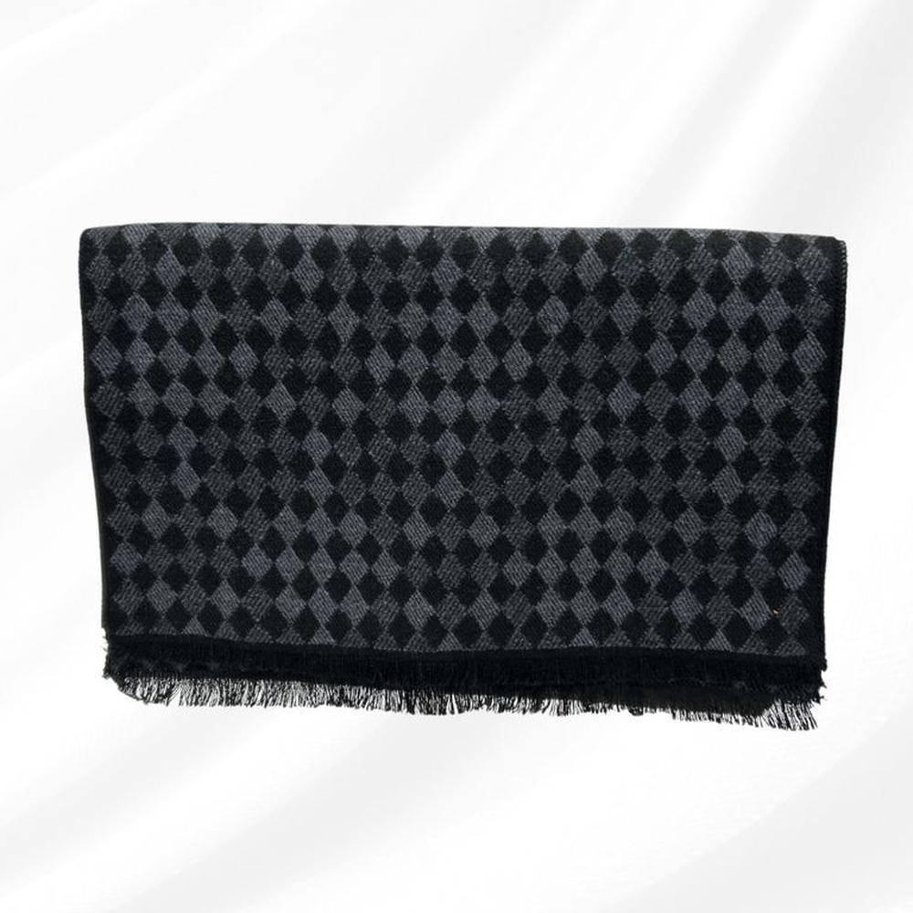 Bufanda Suave de Hombre Homero Gris oscuro con diseño geometrico Gris M Bufanda Suave de Hombre Homero Gris oscuro con diseño geometrico Gris M