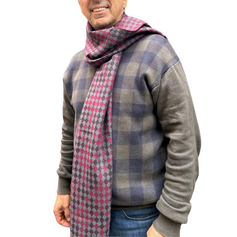 Bufanda Suave de Hombre Homero Burgundy con diseño