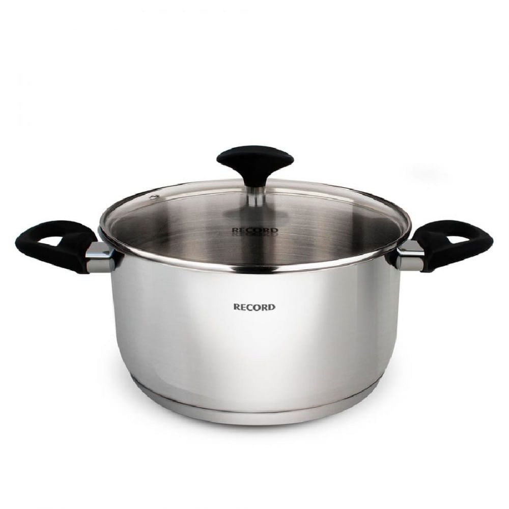 Olla de Acero Inoxidable Gia Plus con Tapa de Vidrio y Difusor - 7.1L