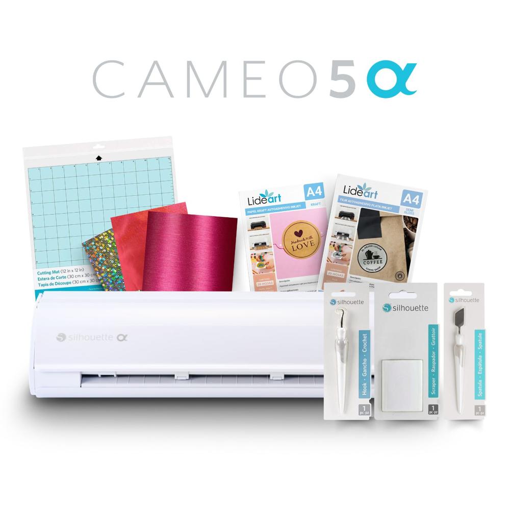 Kit Básico Silhouette Cameo 5 Alpha Blanco y Accesorios
