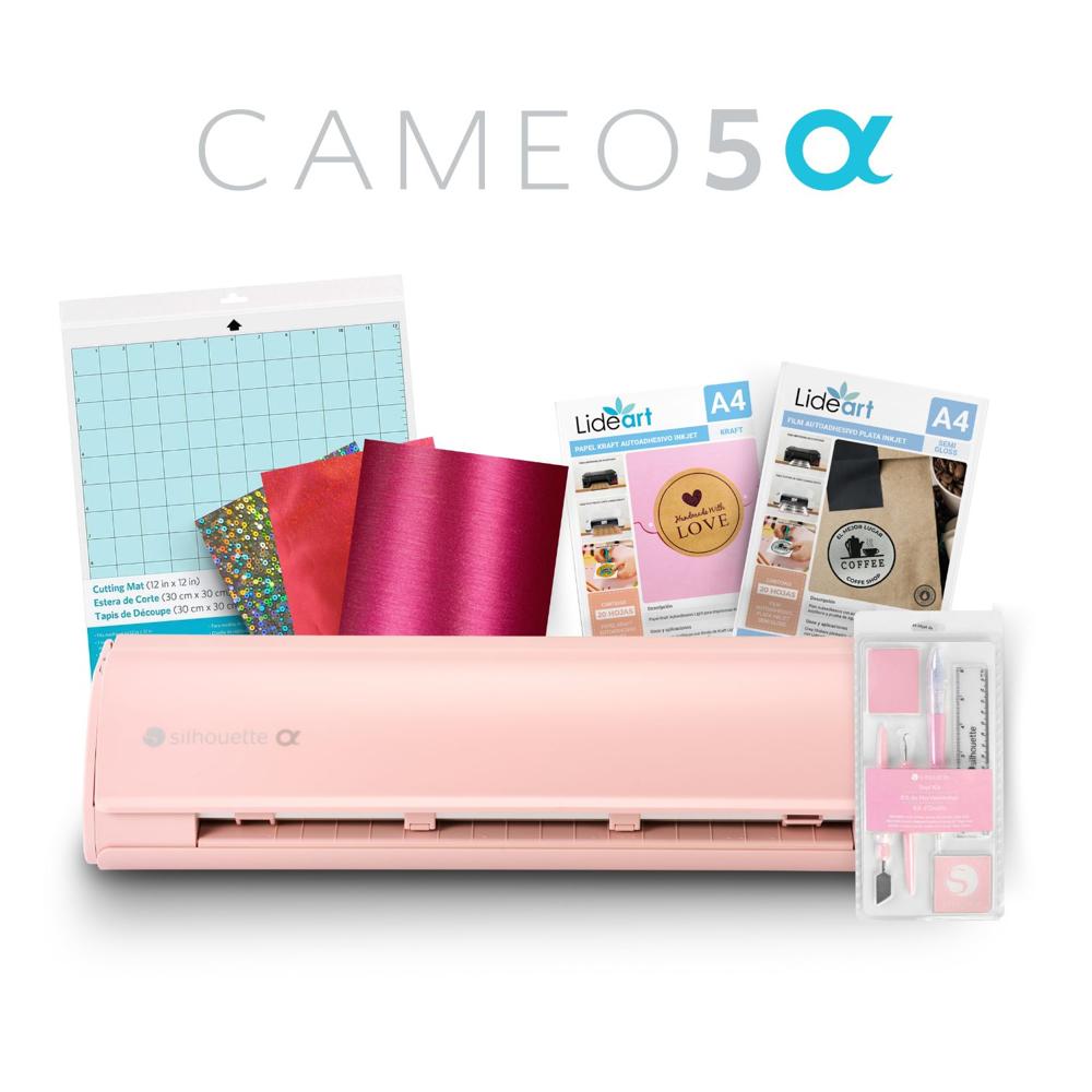 Kit Básico Silhouette Cameo 5 Alpha Rosa y Accesorios