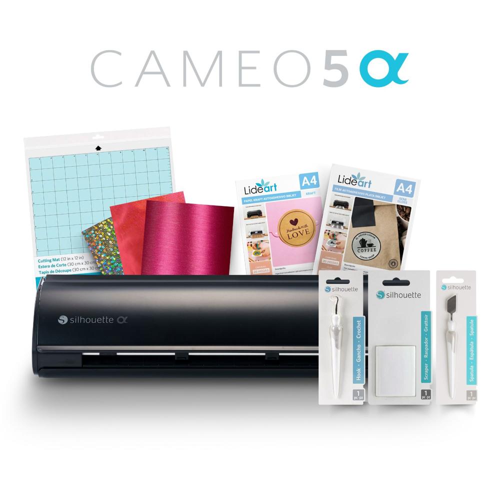 Kit Básico Silhouette Cameo 5 Alpha Negro Mate y Accesorios
