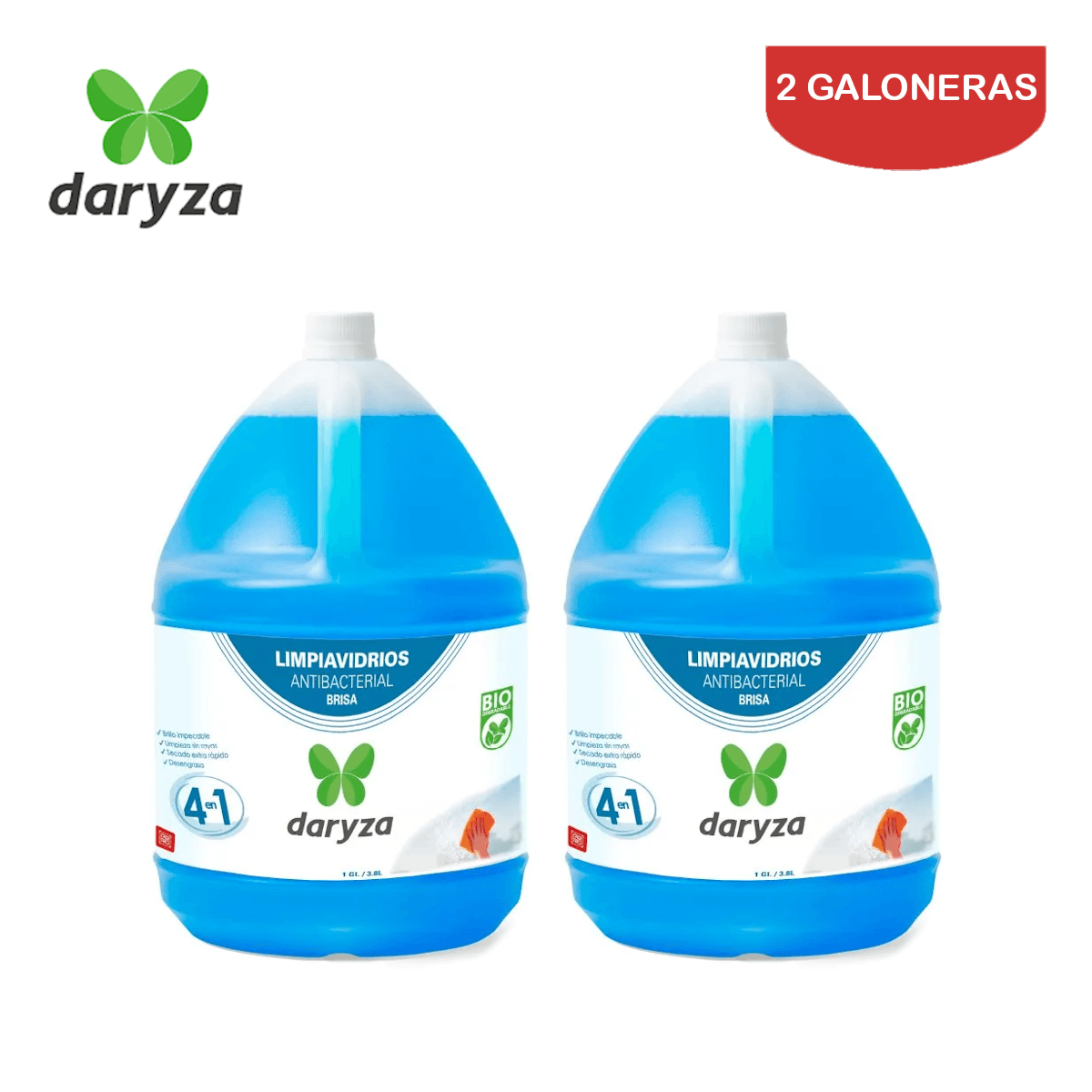 Limpiavidrios Daryza Galón Pack 2 Galoneras