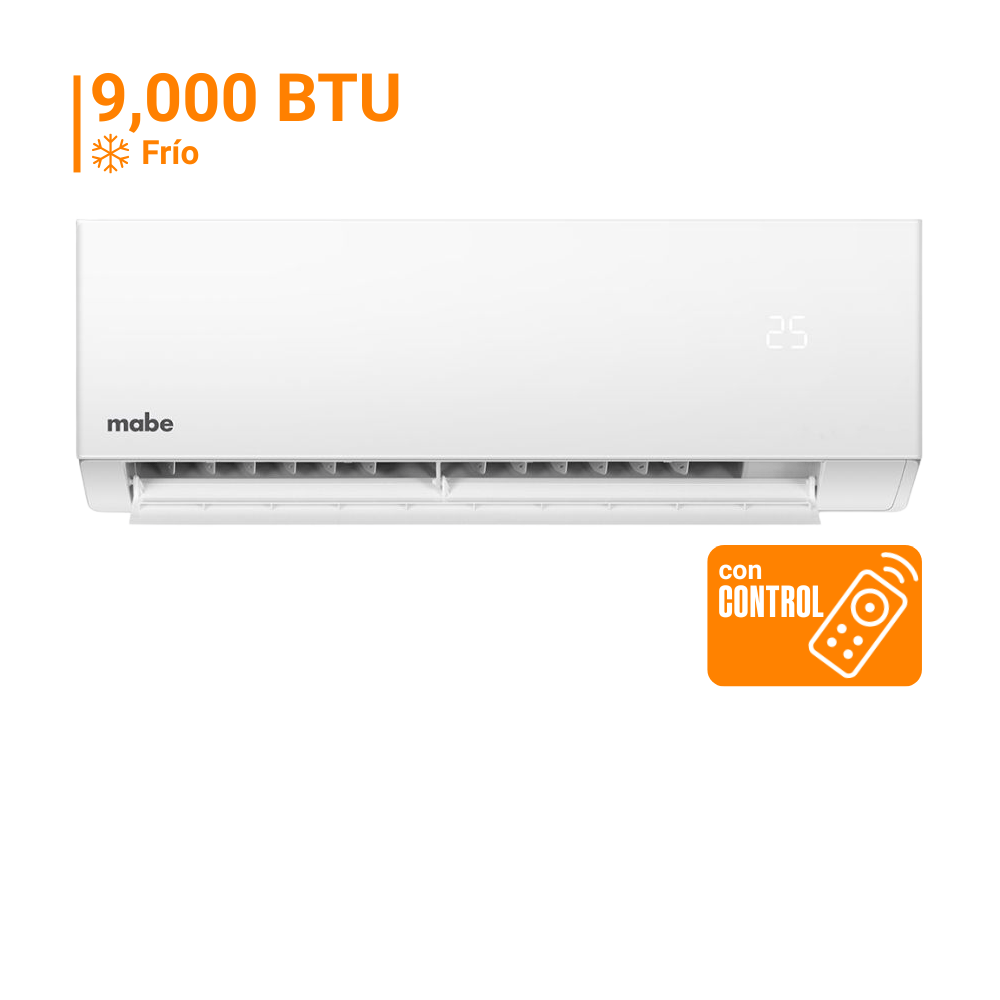 Aire Acondicionado Split Mabe 9000 BTU Blanco Modelo MMT09CDBWCCC1
