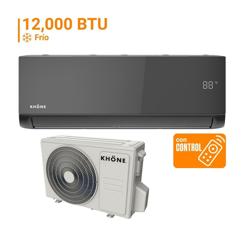 Aire Acondicionado Split 12000 BTU Khöne KBM-12BP1 Inverter R410A Negro Aire Acondicionado Split 12000 BTU Khöne KBM-12BP1 Inverter R410A Negro